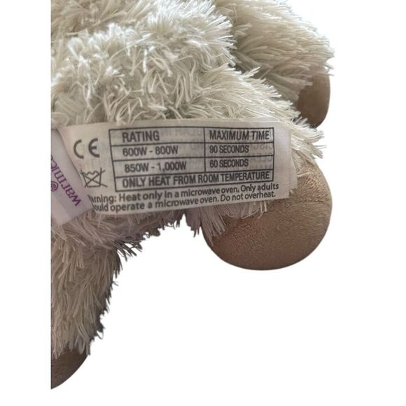 Warmies White Brown Stuffed Dog Plush Toy - Picture 7 of 11